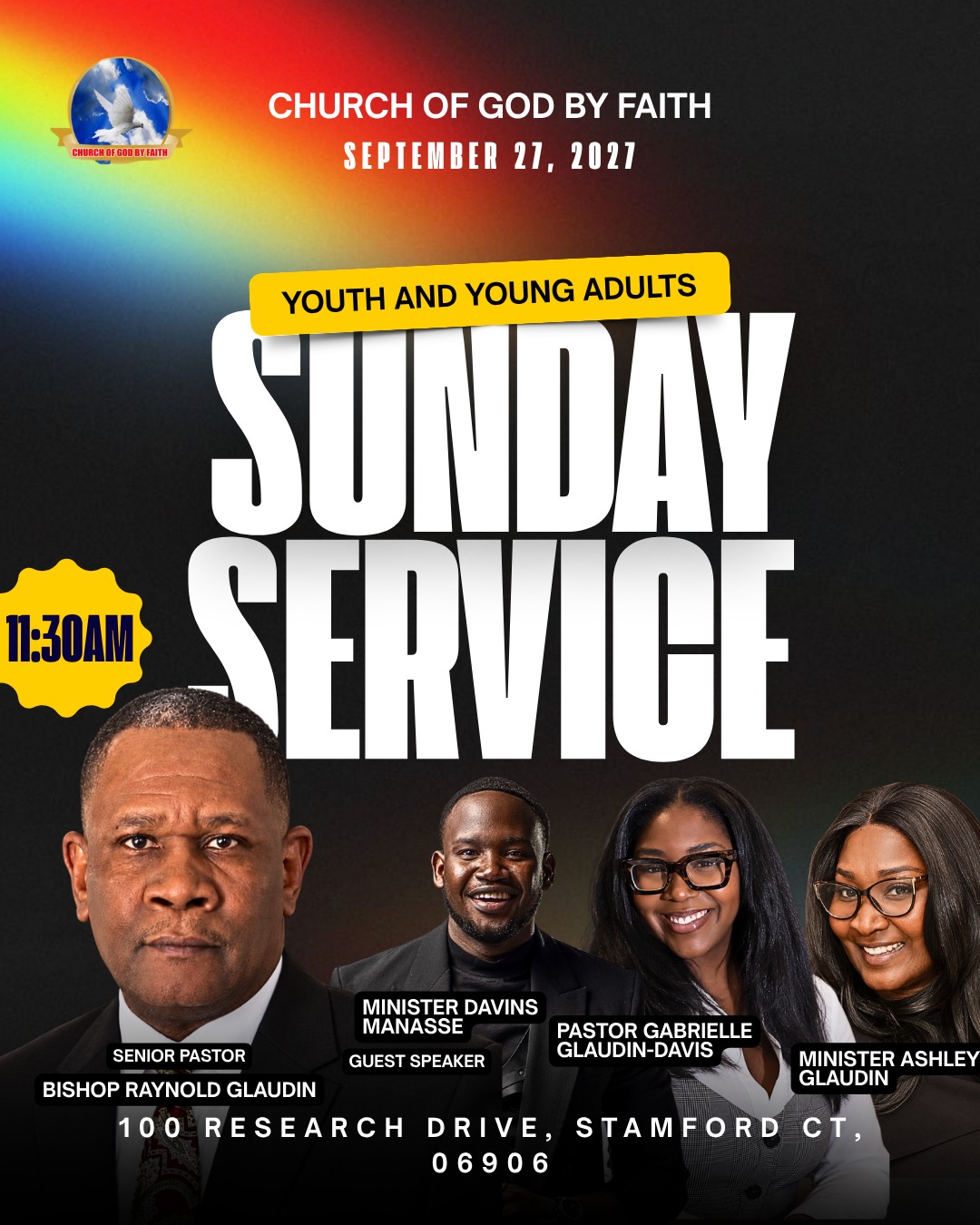 Youth and Young Adults Sunday Service flyer