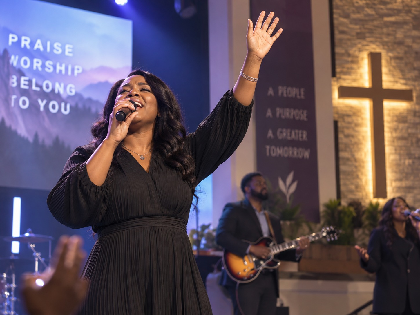 Worship and Arts Department leading worship